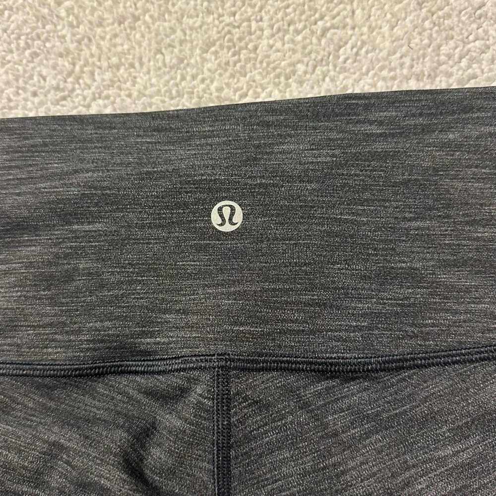 Lululemon Wunder Under Hi-Rise 7/8 Tight Heathered Black Gray Leggings Luxtreme